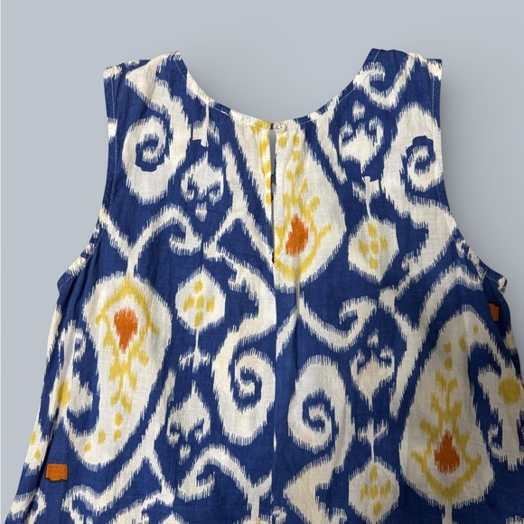 Uncle Frank Blue and Yellow Patterned Midi Dress - Picture 4 of 4